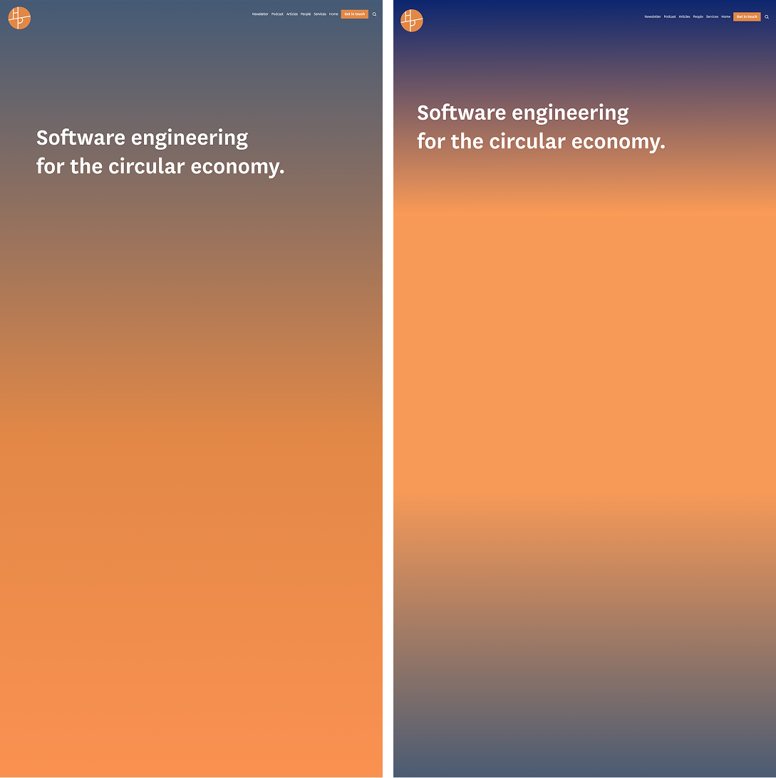 Gradient backgrounds in orange and blue